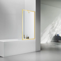 Шторка на ванну 600x1500 PL85G-60-01-C7 цвет профиля Брашированное золото стекло Прозрачное Veconi Шторка на ванну 600x1500 PL85G-60-01-C7 цвет профиля Брашированное золото стекло Прозрачное Veconi