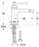 Смеситель для биде без донного клапана LIBERTY-F-BS-01-W0 Хром ручка  Хром Cezares