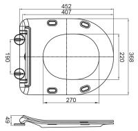 Сиденье дюропластовое с быстросъёмными петлями, механизмом Soft Close LOTO BB2034SC BELBAGNO