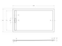 Поддон литой из искусственного мрамора, прямоугольный. TRAY-AS-AH-160/90-30-W 1600x900x30 Cezares