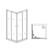 Душевой уголок Dolphin TN-31 квадратный  90* 90*185 41933199-11 профиль Хром стекло Прозрачное 4 мм RGW