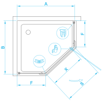 Душевой уголок RGW HO-081B трапеция   90*90*195 350608199-14 профиль Чёрный стекло Прозрачное 8 мм RGW