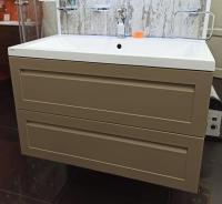 PLATINO База под раковину подвесная с двумя выкатными ящиками, Капучино  матовый, 1000x490x550.