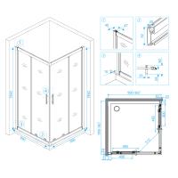 Душевой уголок RGW HO-31 квадратный 100*100*195 03063100-11 профиль Хром стекло Прозрачное 8 мм RGW