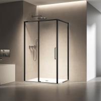 Душевой уголок прямоугольный  VSR-6SL9014CLB 1400x900 профиль черный стекло прозрачное Vincea