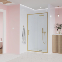Душевая дверь раздвижная E1-G-120-01-C9 1200x1950 Цвет профиля Золото брашинг Стекло  Прозрачное Veconi