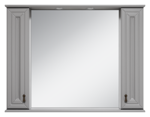 Лувр -105 Зеркало с 2 шкафчиками, серое
